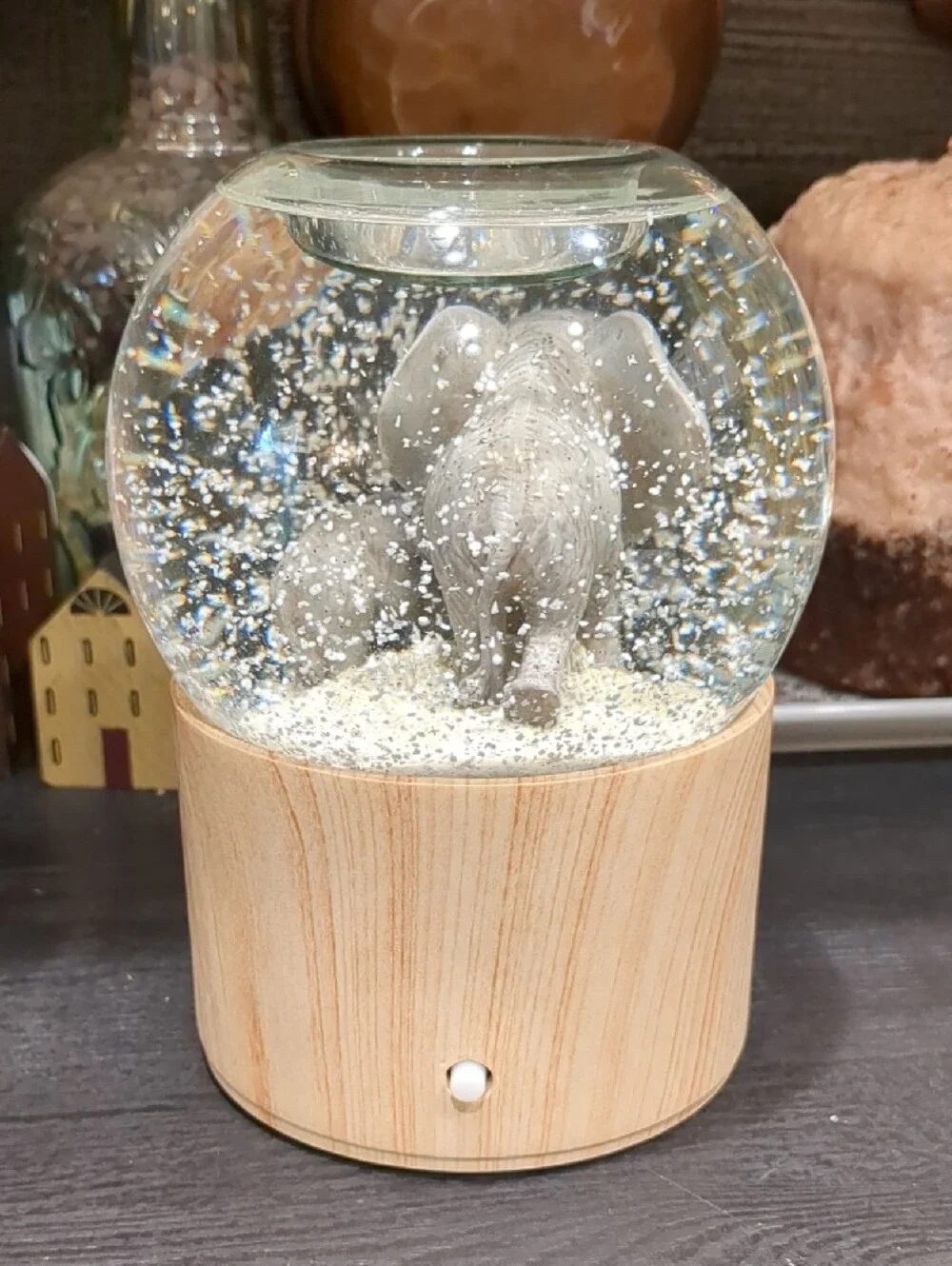 Partylite Natures Wonder Love Seregeti Elephant Snow Globe Votive Candle Holder - Picture 5 of 10
